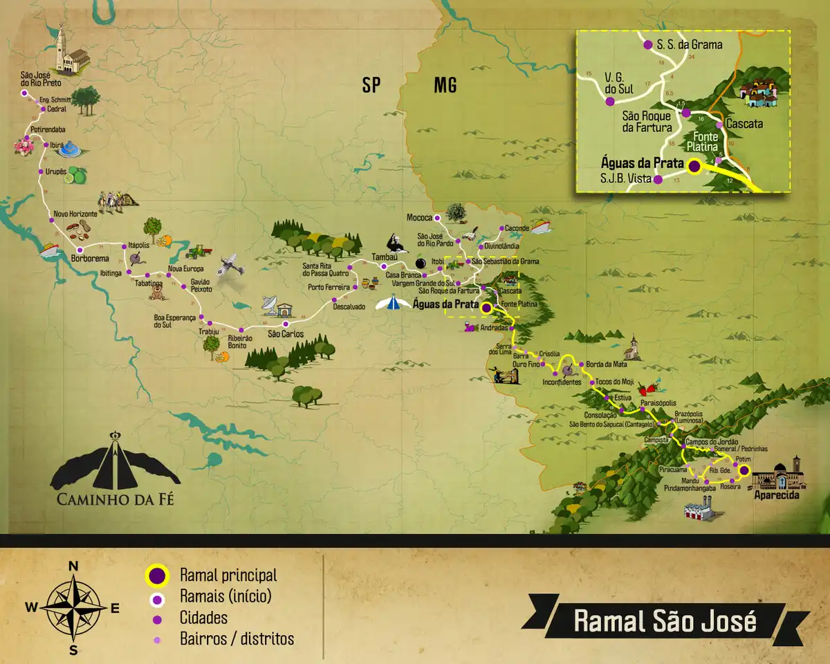 Trecho 1 - São José do Rio Preto → Cedral (Ramal São José)